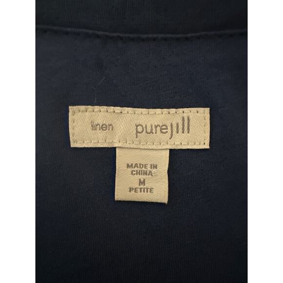 J. Jill Pure Jill Batik Blue Maxi Layered Linen Sleeveless Dress Sz MP Lagenlook - Picture 9 of 11